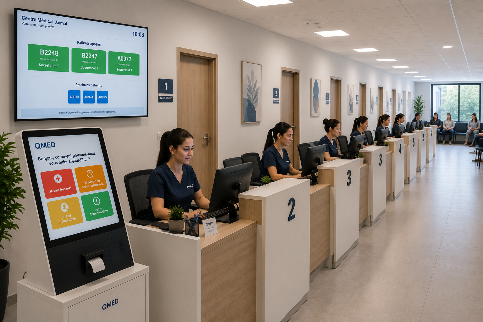 Plusieurs accueils, une seule solution - Centre médical avec plusieurs secrétaires